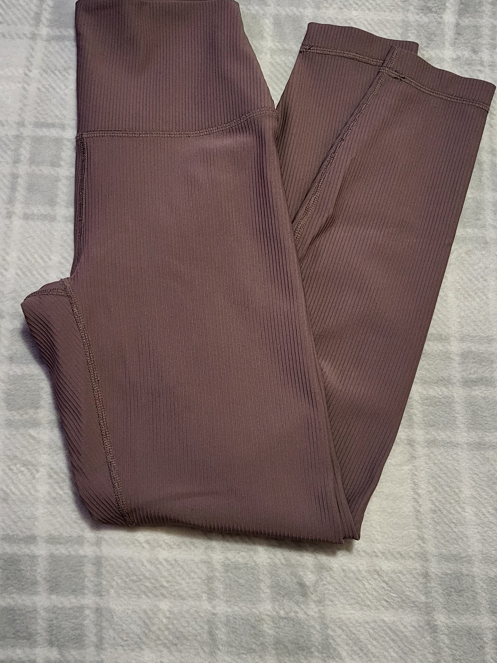 90° By Reflex Ribbed Capri Leggings in Taupe Brown Size Small